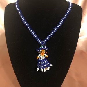 Long Vintage Mexican Girl Beaded Necklace